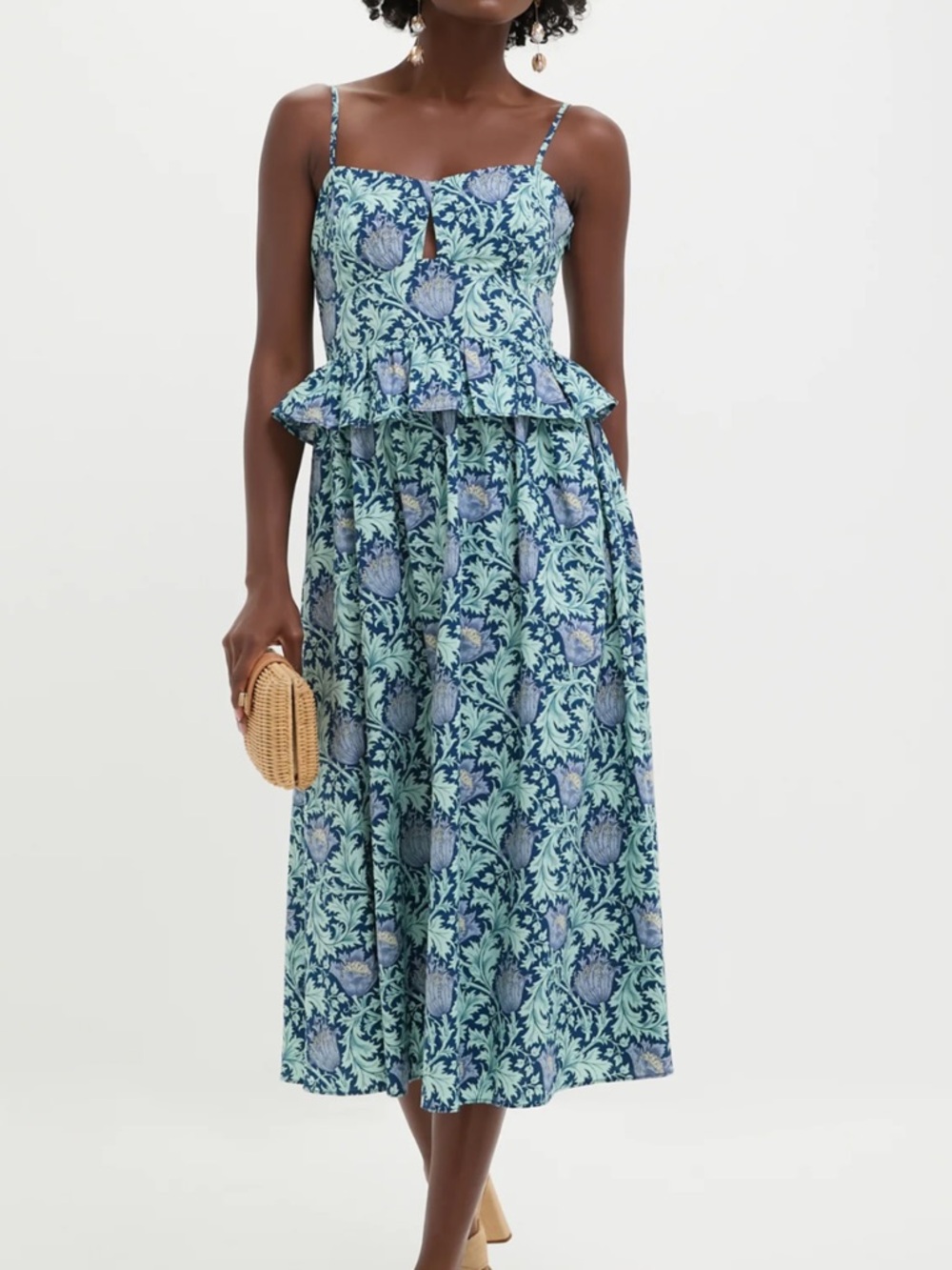 Tuckernuck Blue and Mint Floral Maxi Dress